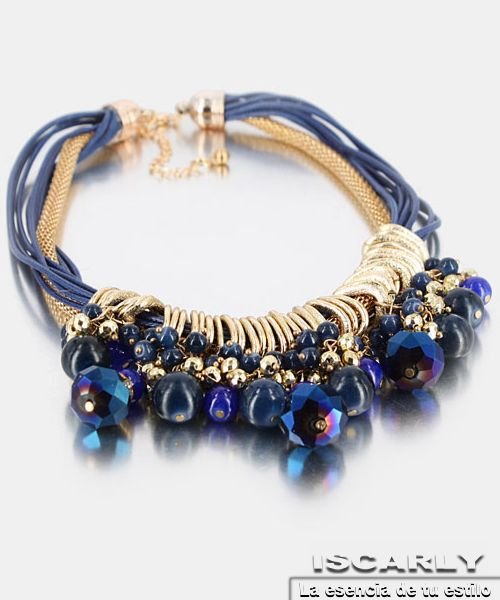 Collar artesanal de abalorios variados al por mayor coleccion invernal 2014/2015
