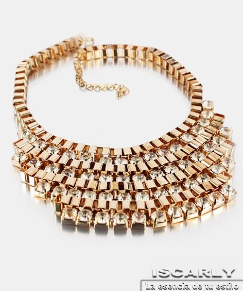 Collar en cascada con cristales venta al por mayor