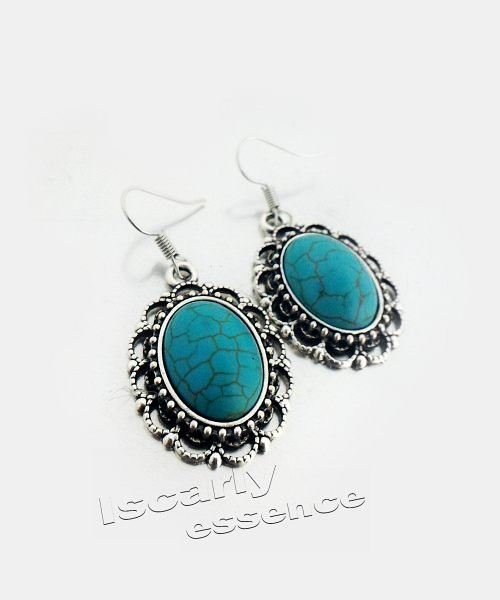 Pendientes piedra turquesa