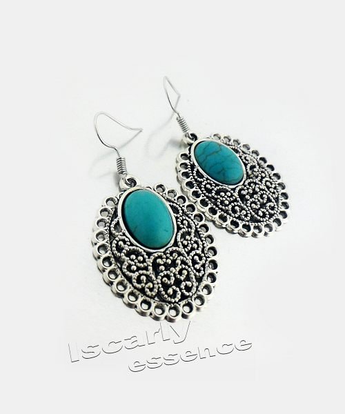 Pendientes piedra turquesa