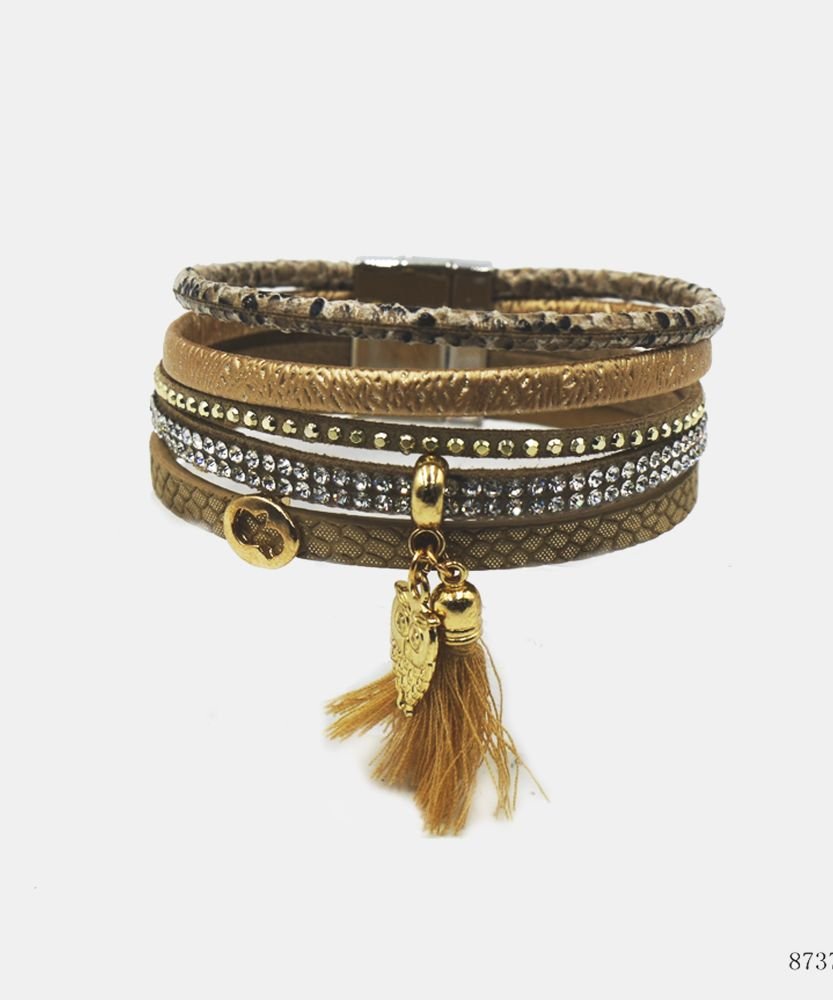 Pulsera multilineas dije flor