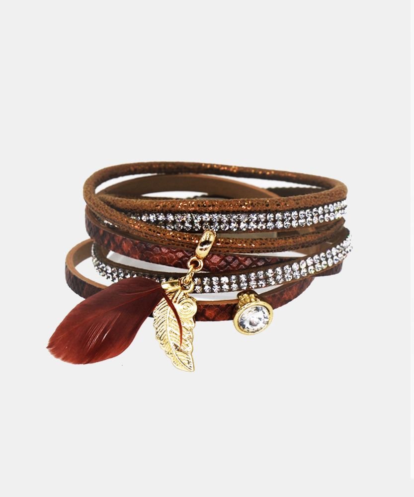 Pulsera multilineas dije hoja