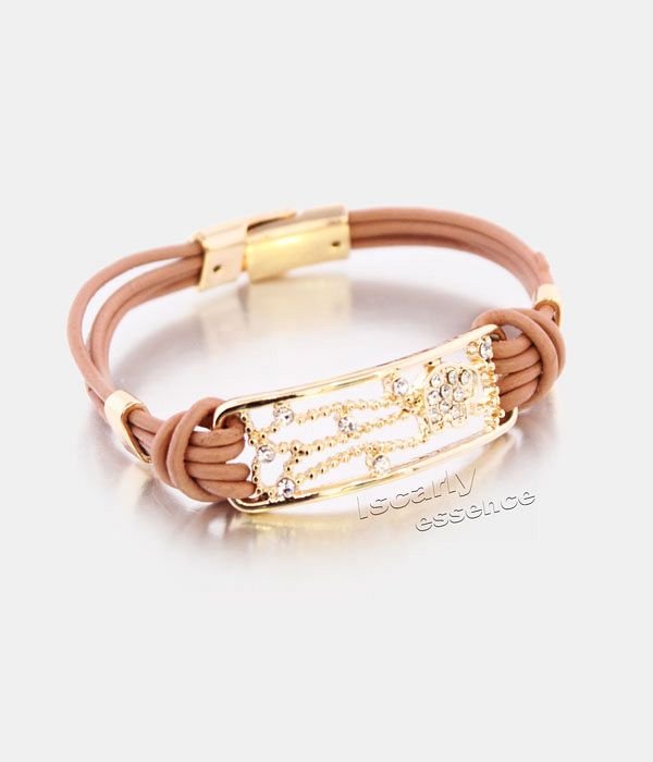 Multipulsera Polipiel con cristales