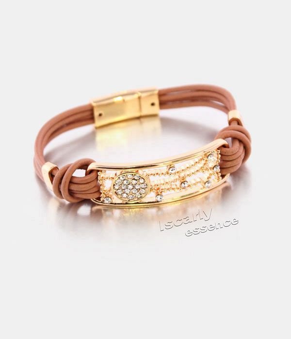 Multipulsera Polipiel con cristales