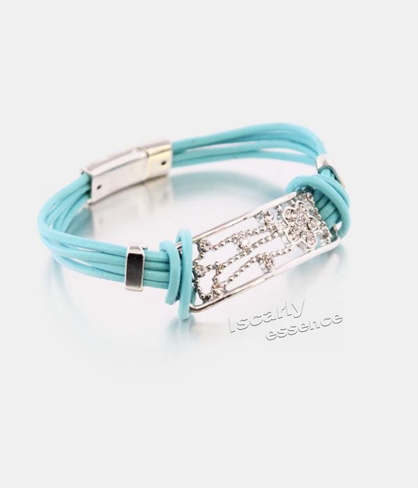 Multipulsera Polipiel con cristales