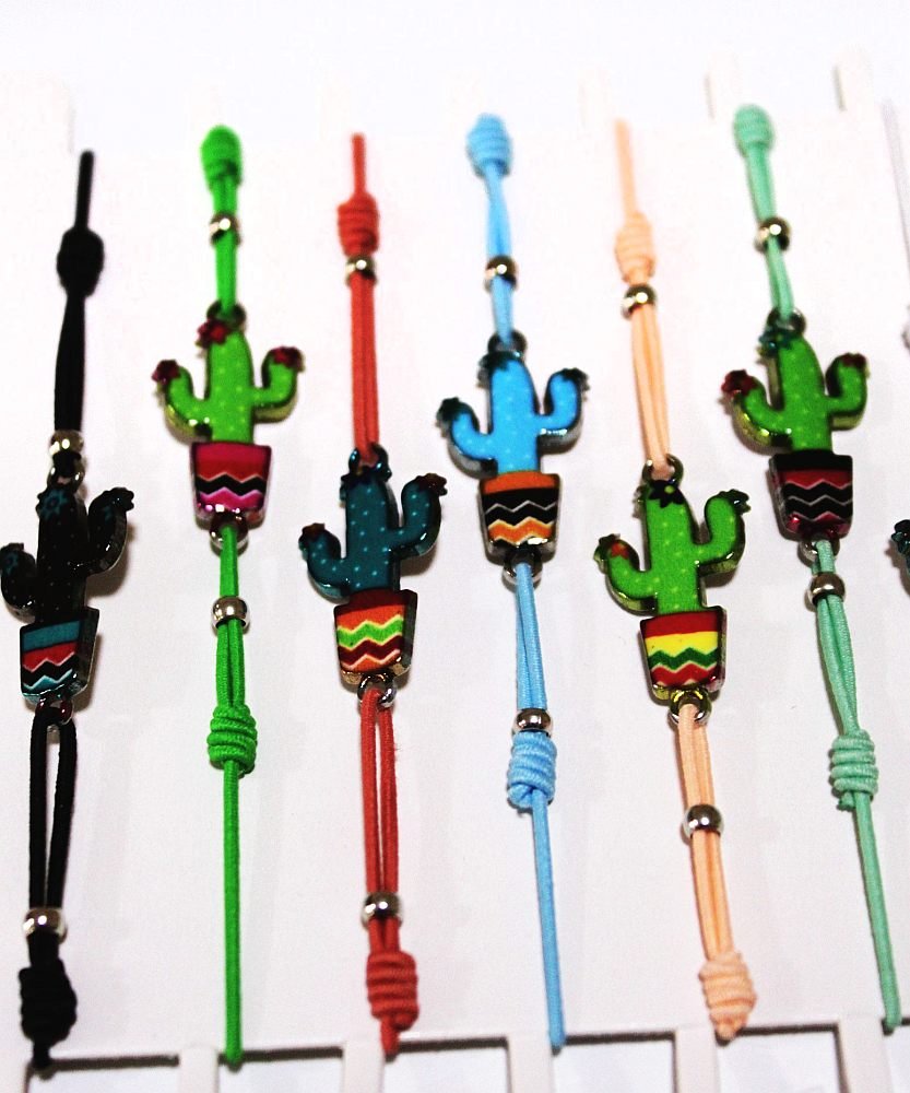 Blister con 12 pulseras cactus