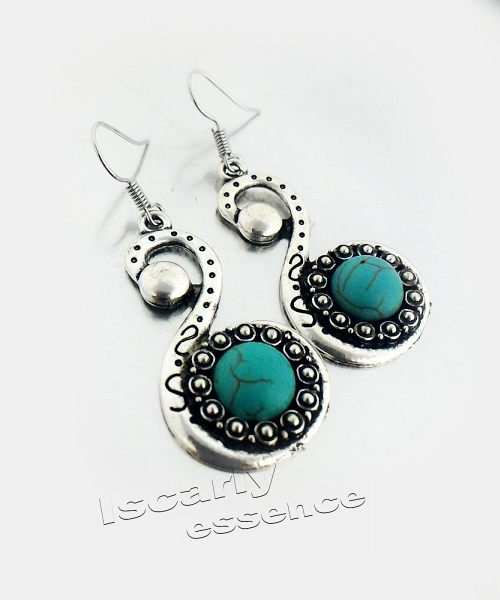 Pendientes piedra turquesa