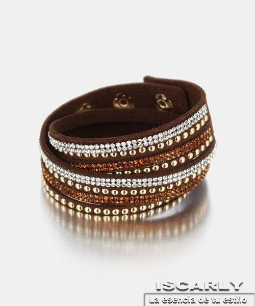 Pulsera dos vueltas estilo tiffani con cristalitos