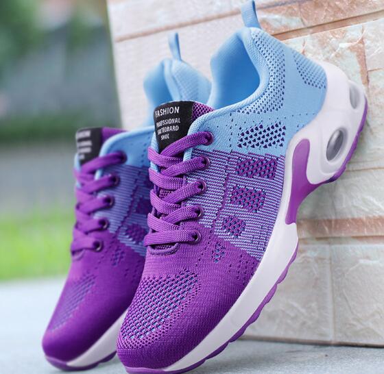 Knit athletic sneaker with chunky sole…