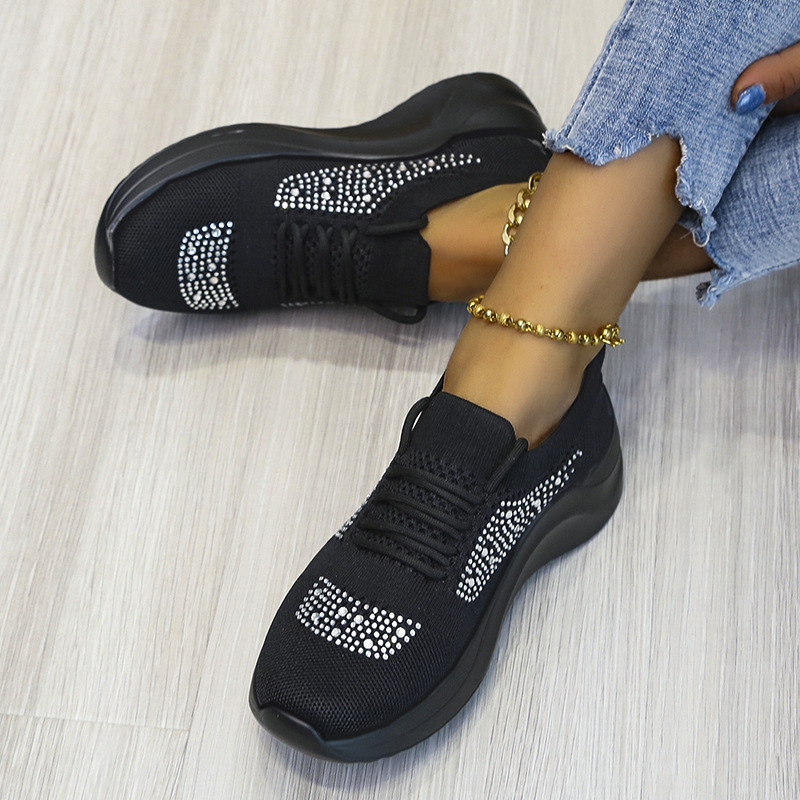 (imagen de) Zapatilla slip-on con strass y suela plataforma