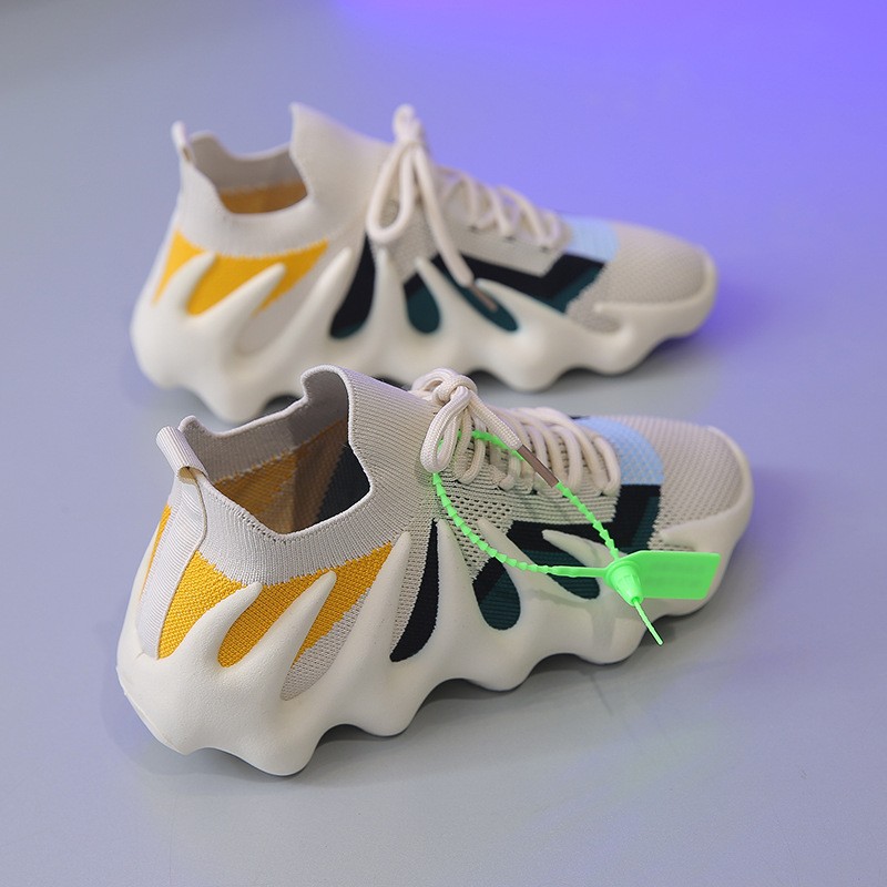 (image for) Knit sock sneakers with sculpted wavy sole