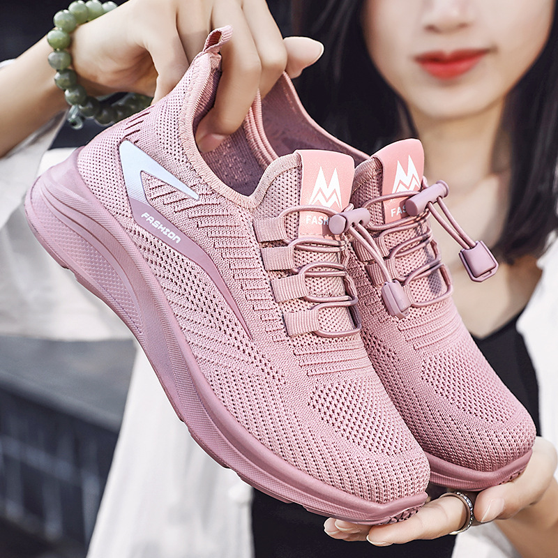 Knit Slip‑On Sneaker with Toggle Laces — Pink (image for) Knit Slip‑On Sneaker with Toggle Laces — Pink