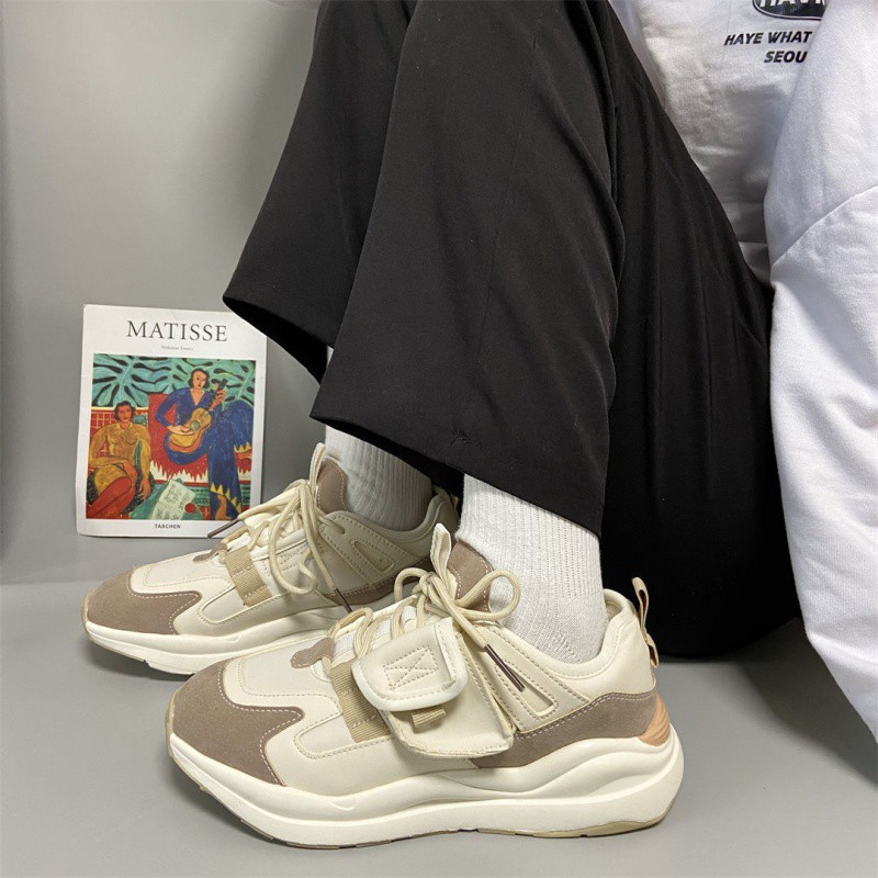(image for) Chunky sneakers with side pouch and layered finish
