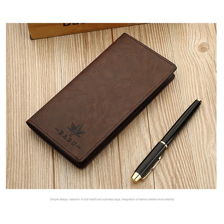 (imagen de) Billetera de hombre vertical con logo en polipiel