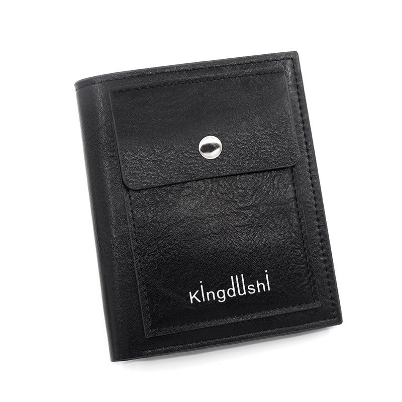 (imagen de) Billetera de hombre vertical con bolsillo frontal y acabado texturizado
