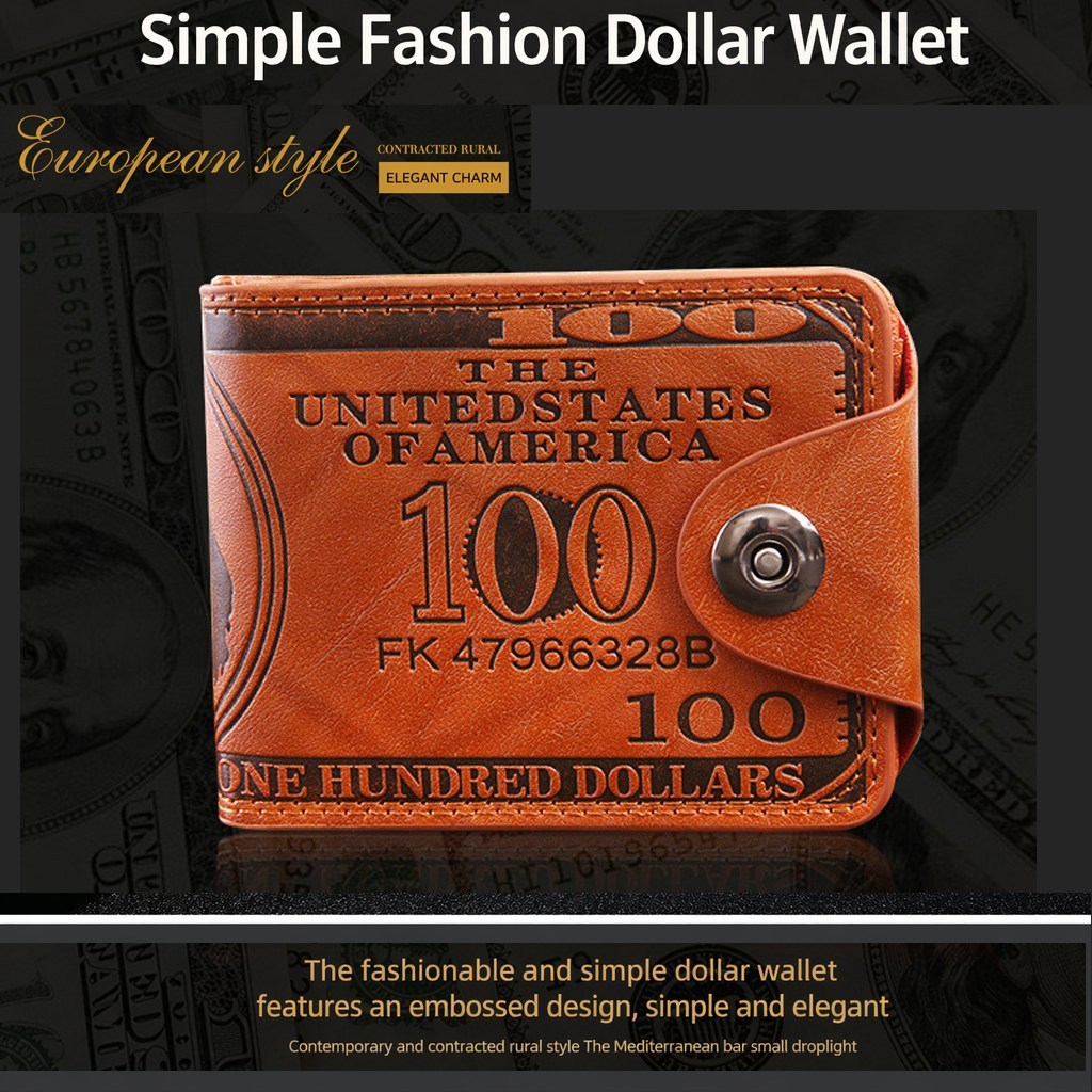 Men's bifold wallet with embossed bill design (image for) Men's bifold wallet with embossed bill design