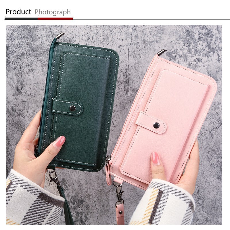 (imagen de) Cartera tipo clutch con cremallera perimetral, acabado PU