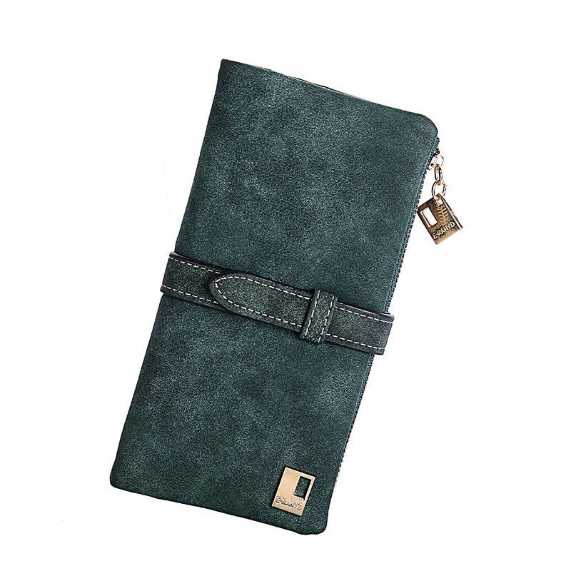 Cartera larga con cremallera lateral y correa decorativa (imagen de) Cartera larga con cremallera lateral y correa decorativa