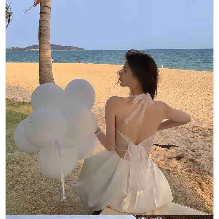 (image for) Summer Mini Dress — Flared Silhouette with Organza Bow Back