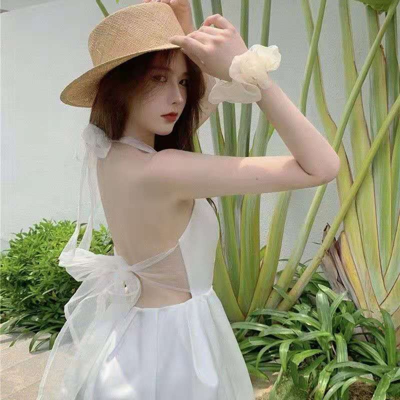 (image for) Summer Mini Dress — Flared Silhouette with Organza Bow Back