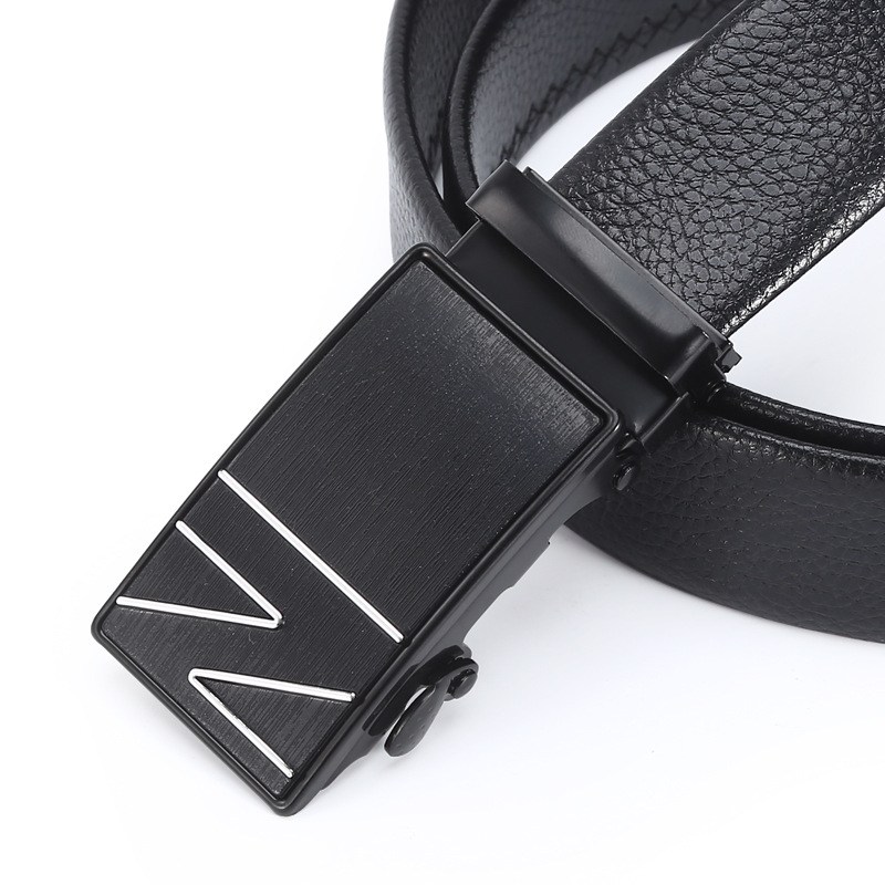 (image for) Automatic Buckle Belt with Brushed Rectangular Buckle