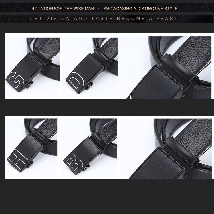 (image for) Automatic Buckle Belt with Brushed Rectangular Buckle