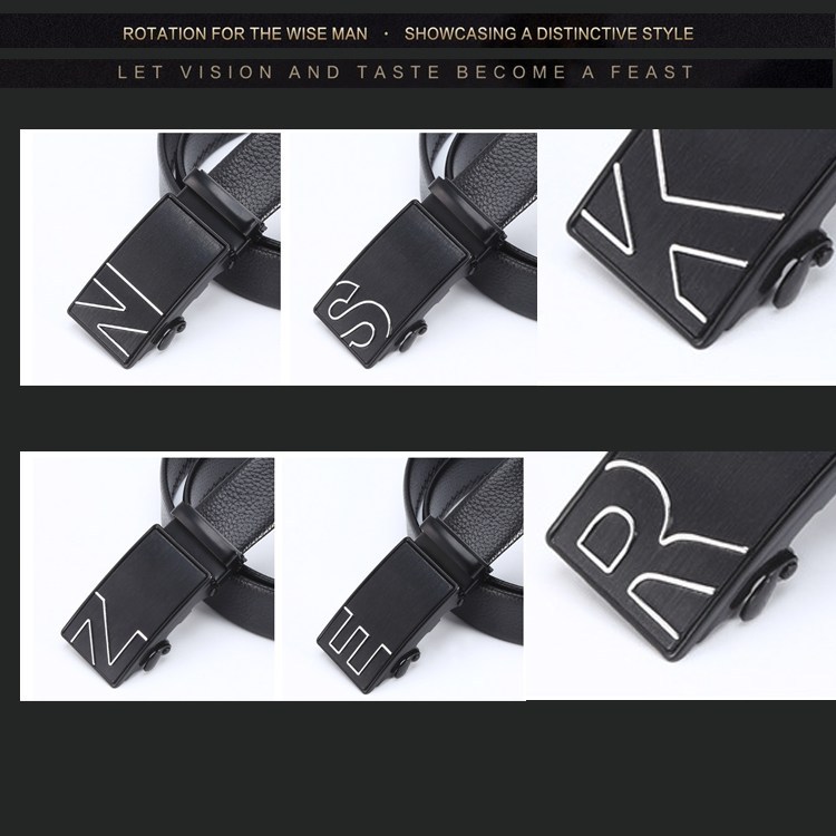 (image for) Automatic Buckle Belt with Brushed Rectangular Buckle