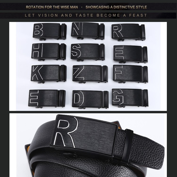 (image for) Automatic Buckle Belt with Brushed Rectangular Buckle