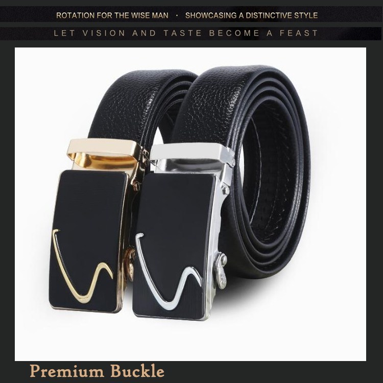 (image for) Ratchet belt with textured strap and metal buckle