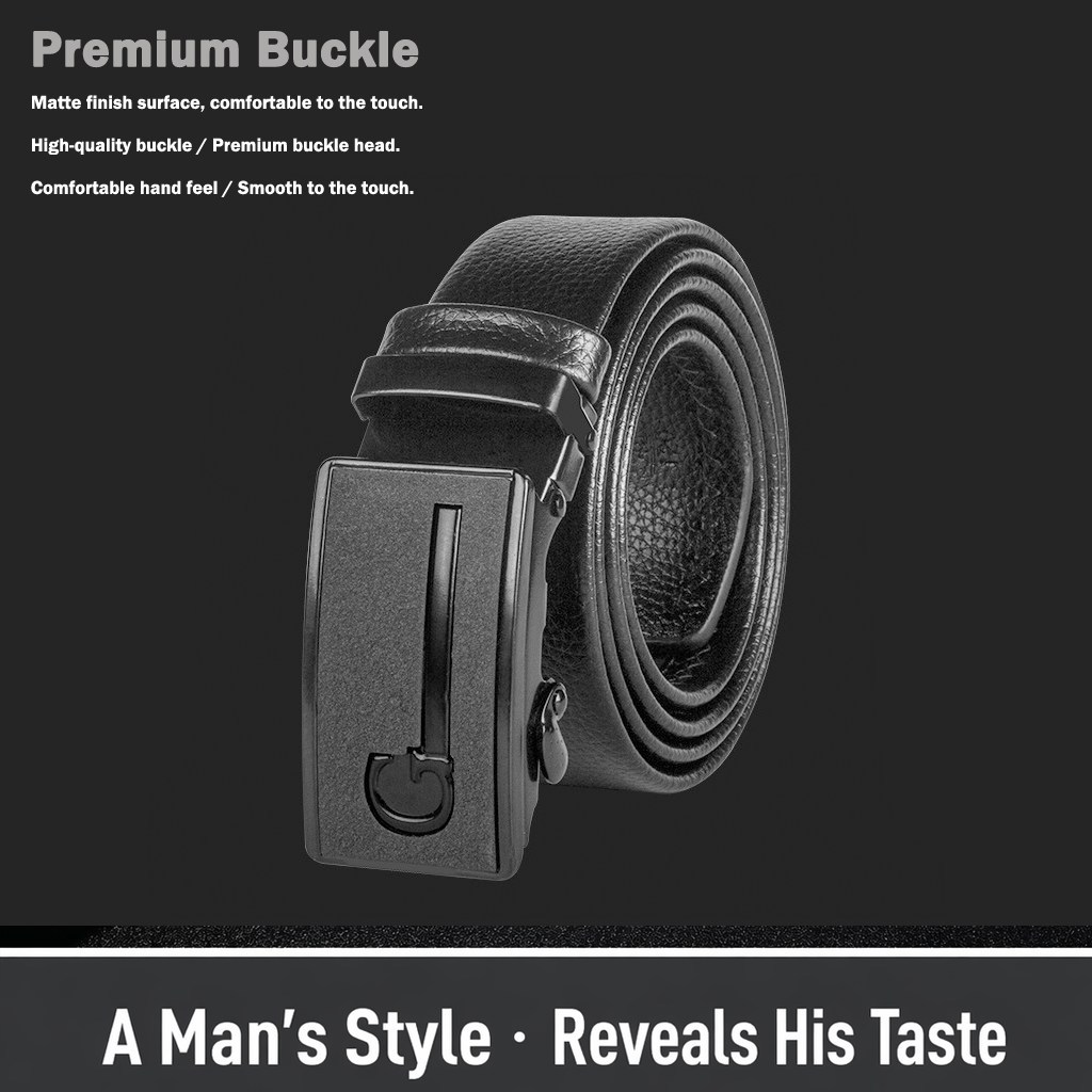 (image for) Premium men's belt with matte textured buckle