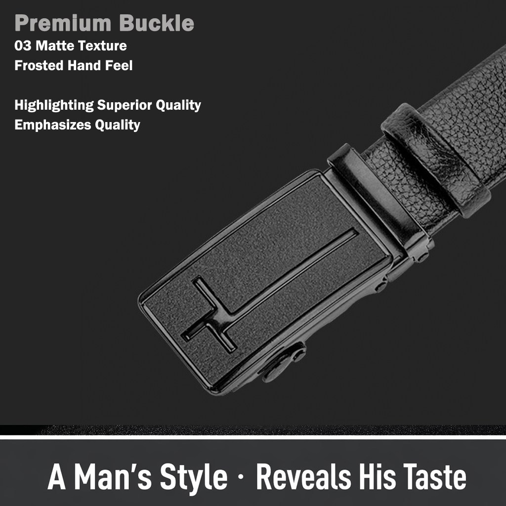 (image for) Premium men's belt with matte textured buckle