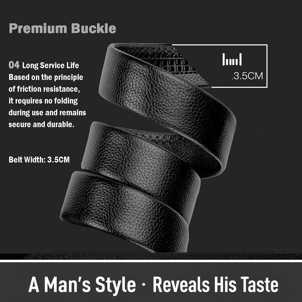 (image for) Premium men's belt with matte textured buckle