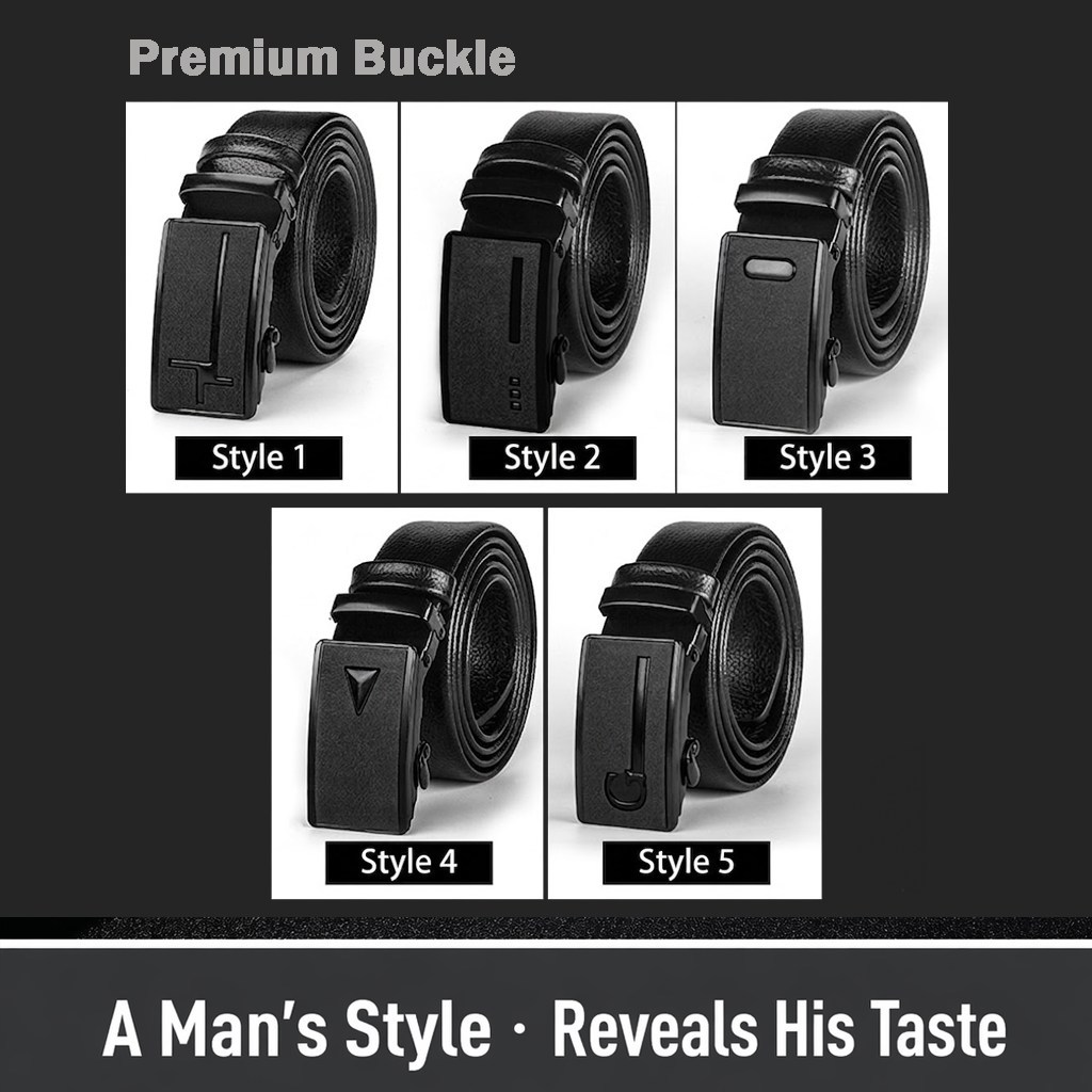 (image for) Premium men's belt with matte textured buckle