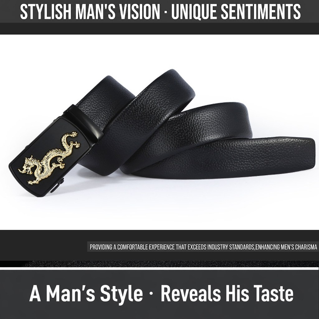 (image for) Men's Belt with Dragon Metal Buckle
