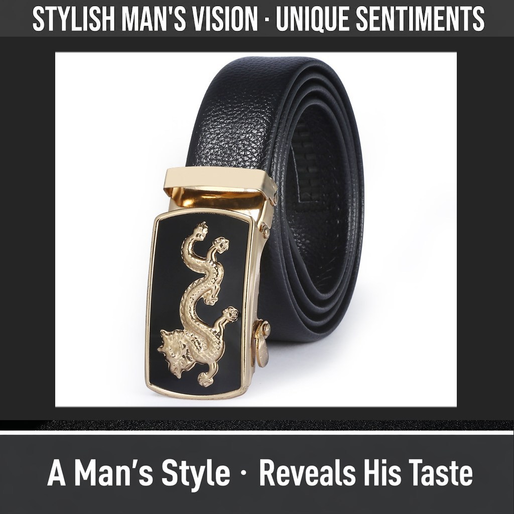 (image for) Men's Belt with Dragon Metal Buckle