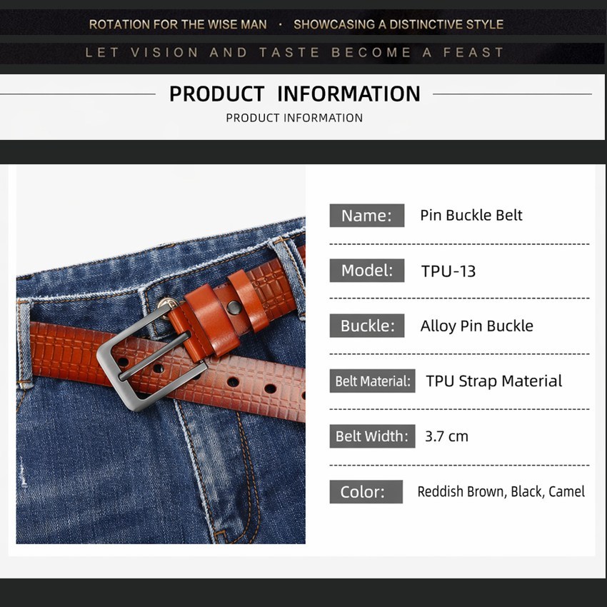 (image for) Textured belt with matte alloy buckle