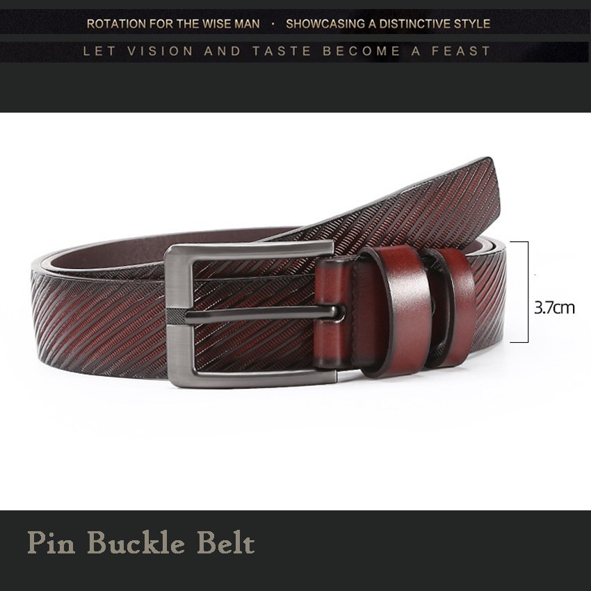 (image for) Textured belt with matte metal buckle