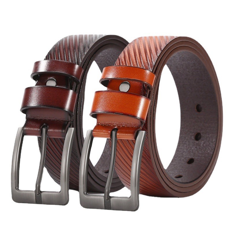 (image for) Textured belt with matte metal buckle