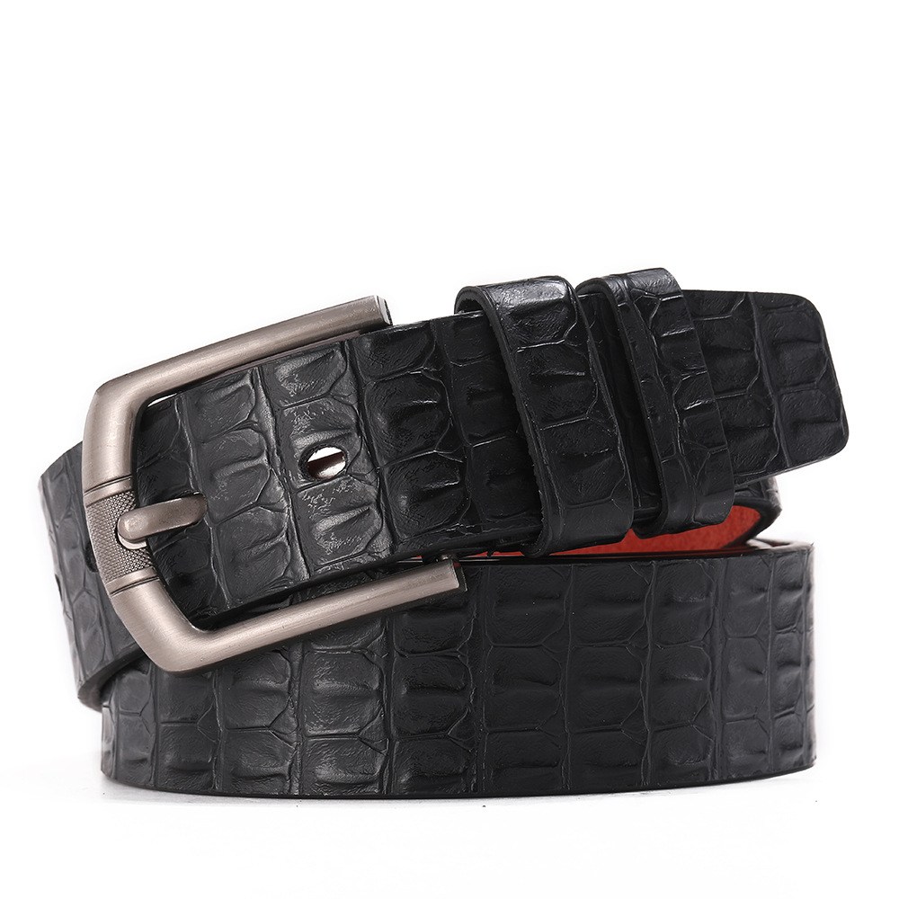 (image for) Crocodile-effect belt with metal buckle