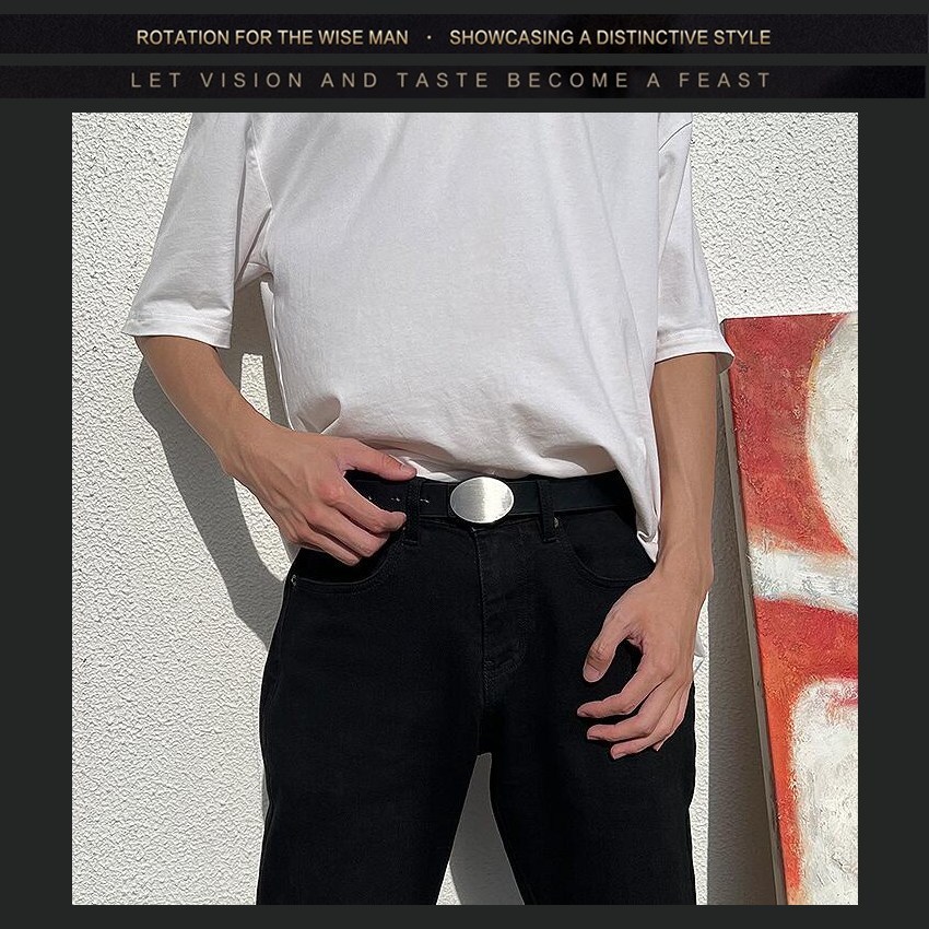 (image for) Classic belt with brushed oval buckle