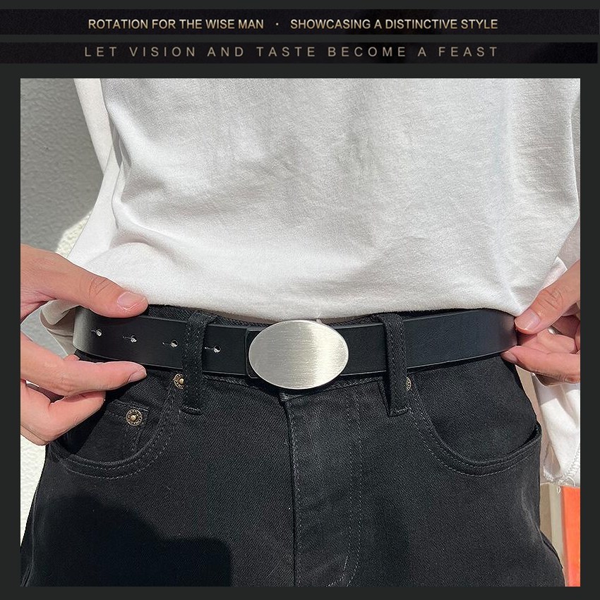 (image for) Classic belt with brushed oval buckle