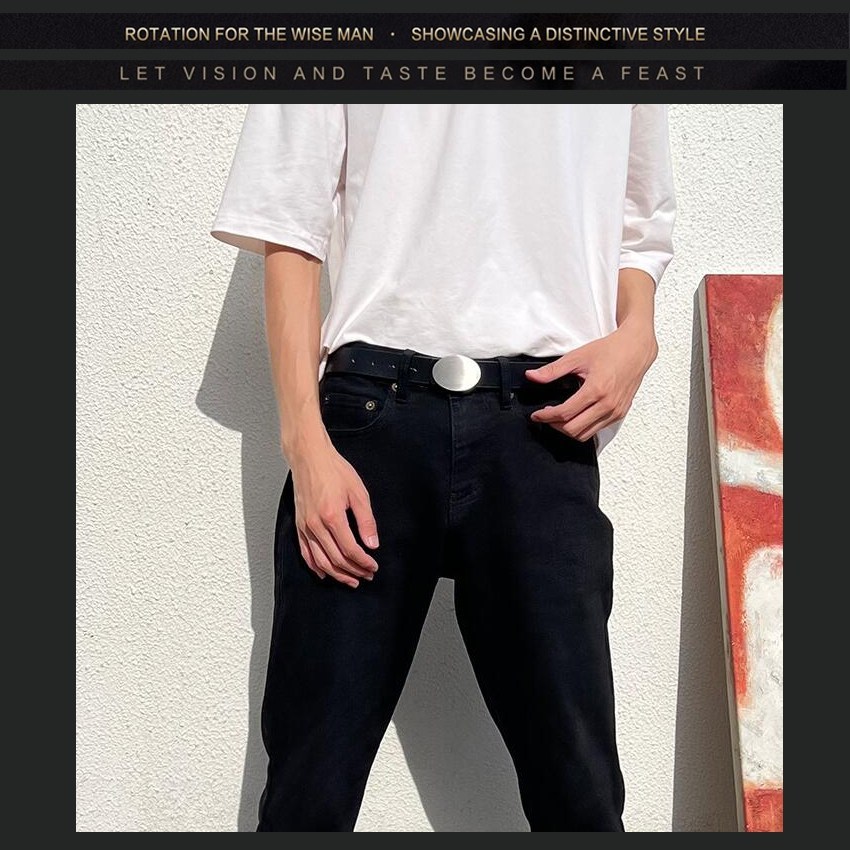 (image for) Classic belt with brushed oval buckle