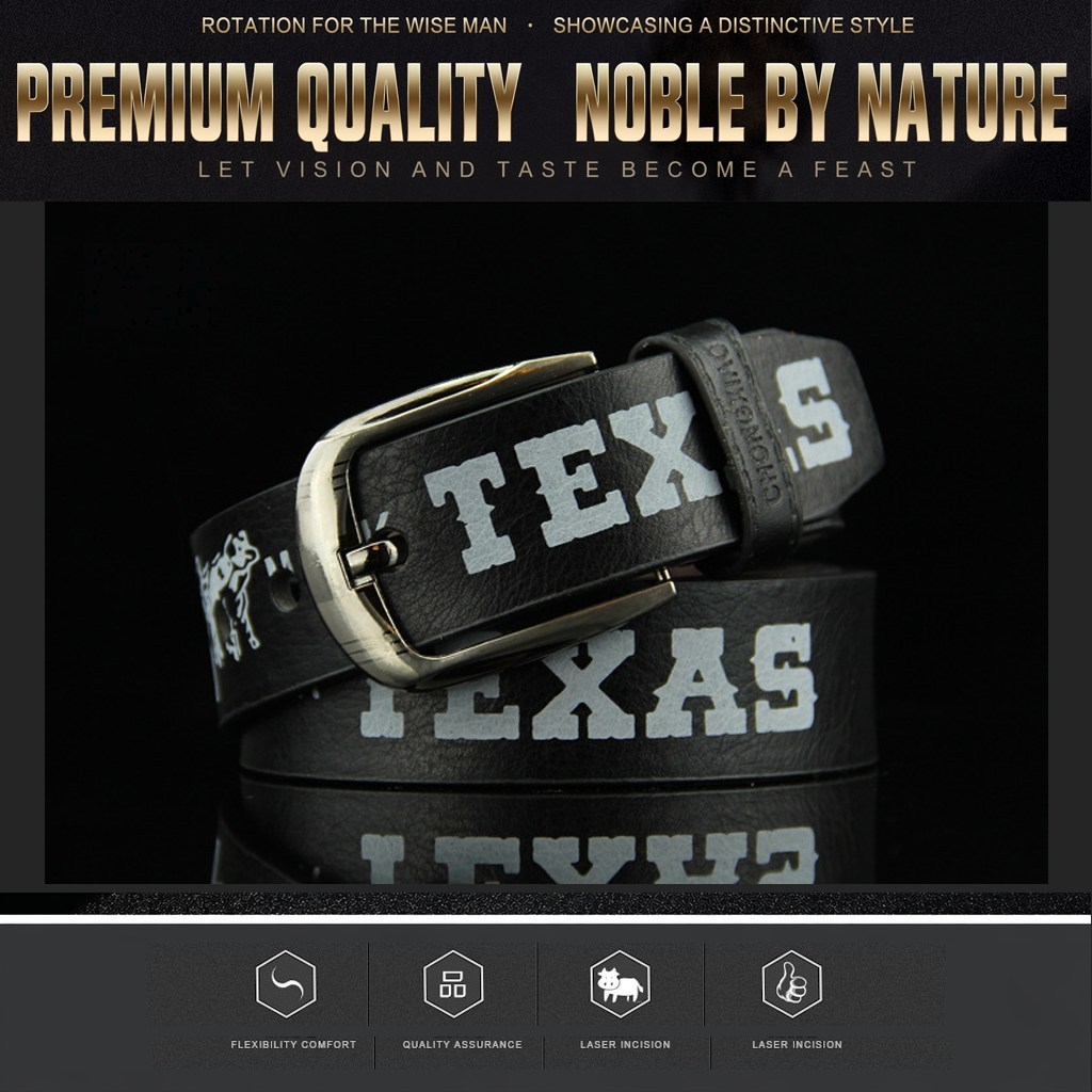 (image for) TEXAS Printed Belt with Metal Buckle