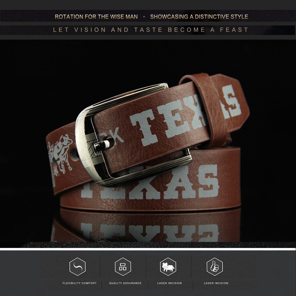 (image for) TEXAS Printed Belt with Metal Buckle