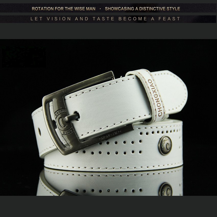 (image for) Perforated belt with metal buckle and vintage finish