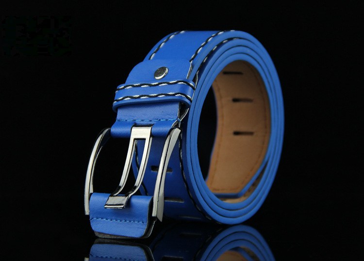 (image for) Double-prong buckle belt with contrast stitching