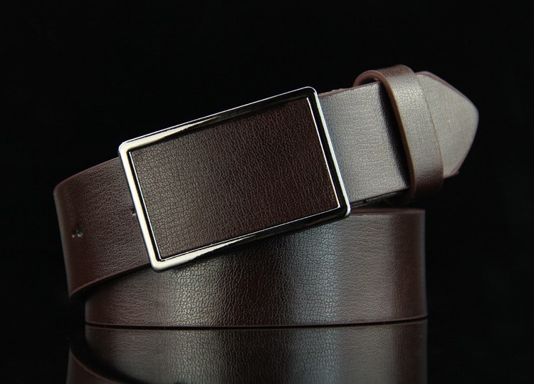 (image for) Belt with rectangular buckle and textured finish