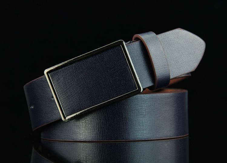 (image for) Belt with rectangular buckle and textured finish