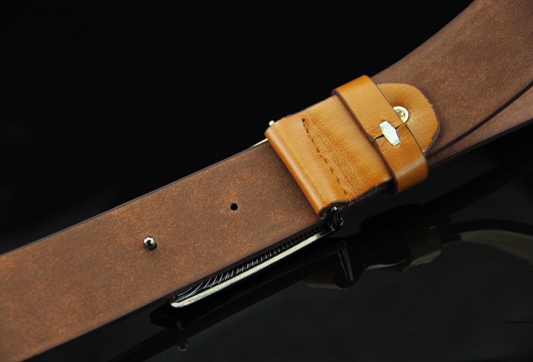 (image for) Belt with rectangular buckle and textured finish