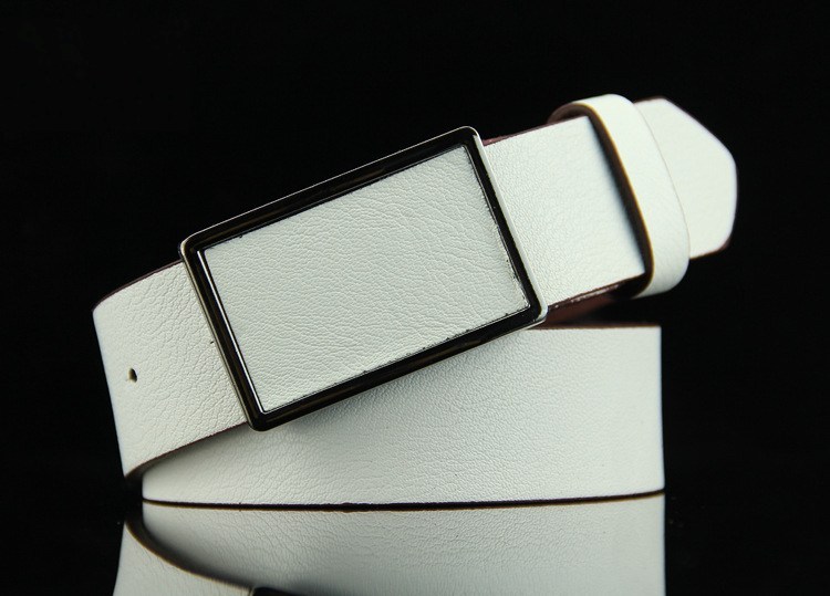 (image for) Belt with rectangular buckle and textured finish